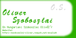 oliver szoboszlai business card